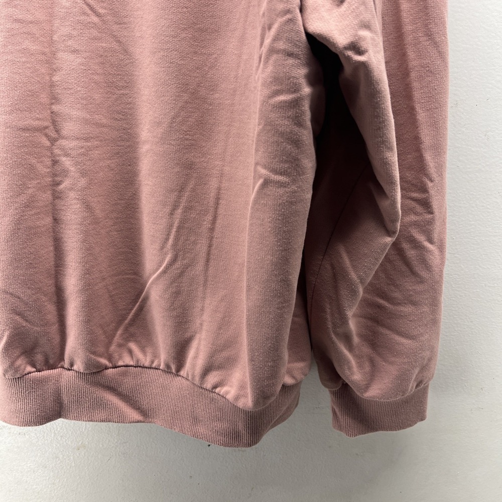 Vintage Women's L Patchwork Heart Valentines Floral Pink Collared Sweatshirt - Picture 12 of 12